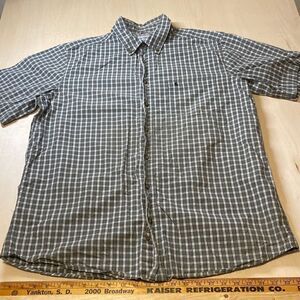 Vintage Carhartt Short Sleeve‎ Button Down Men's Plaid Shirt Size XL